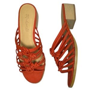 Madewell The Dakota Sandal Burnt Orange Suede Size 6.5